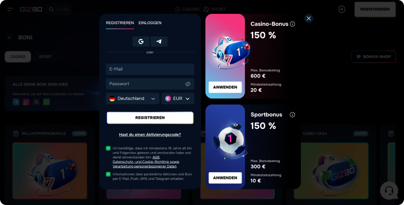 GIZBO screen
